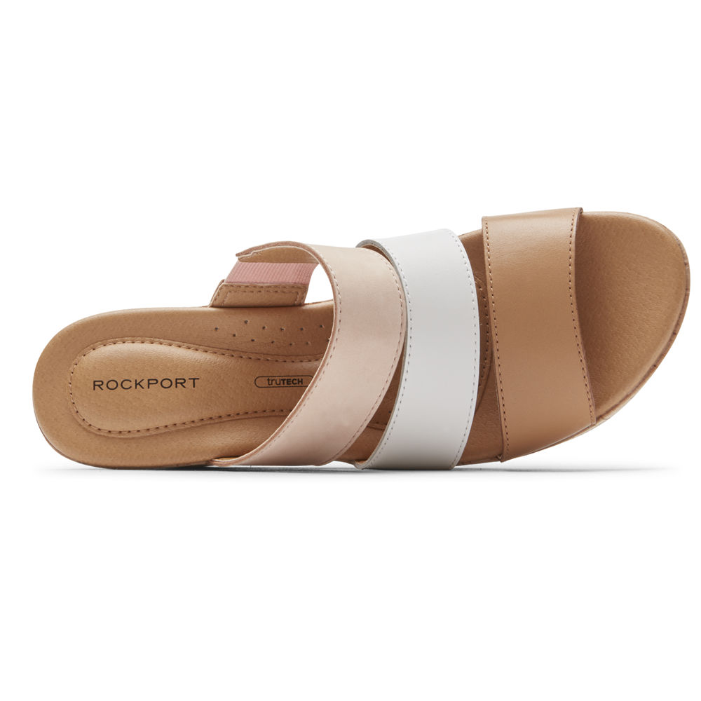 Rockport Womens Lyla Banded - Slides Pink - RZU096481